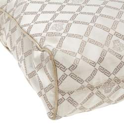 Pre Owned حقيبة كتف فيرساتشي كانفاس وجلد بيج