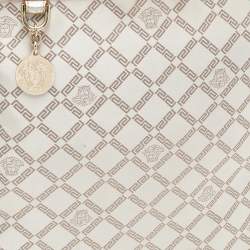 Pre Owned حقيبة كتف فيرساتشي كانفاس وجلد بيج