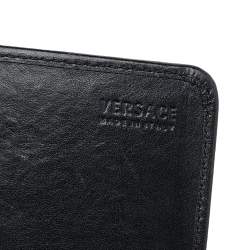 مملوكة مسبقًا Versace Black Monogram Canvas and Leather Wallet on Chain