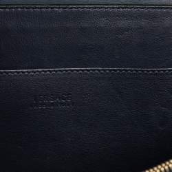Versace Navy Blue/Orange Leather And Suede DV One Top Handle Bag