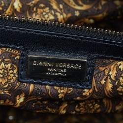 مملوكة مسبقًا حقيبة فيرساتشي التيا جلد باروكو أسود يد علوية