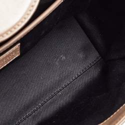 Pre Owned حقيبة يد فيرساتشي ميدالية ميدوسا جلد بيج داكن صغيرة