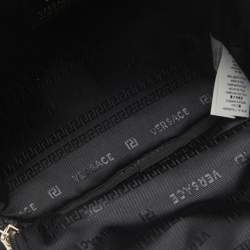 Pre Owned Versace Black Nylon and Leather Trim Mini Medusa Backpack