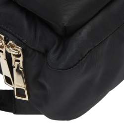 Pre Owned Versace Black Nylon and Leather Trim Mini Medusa Backpack
