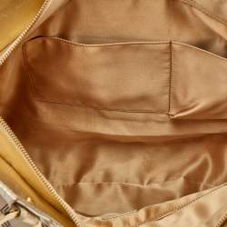 Pre Owned حقيبة كتف فيرساتشي جلد وكانفاس مميز ذهبي ميتالك