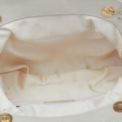 Pre Owned Versace Pearl Beige Leather Medusa Clutch