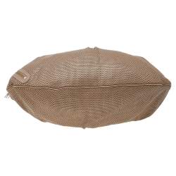 Pre Owned Versace Beige Perforated Leather Tassel Shoulder Bag