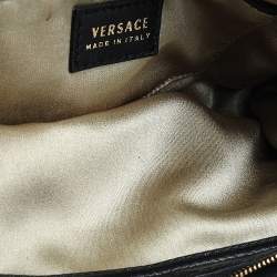 Pre Owned Versace Black Snakeskin Leather Shoulder Bag