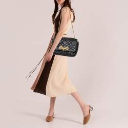 Pre Owned Versace Black Quilted Leather Icon Shoulder Bag