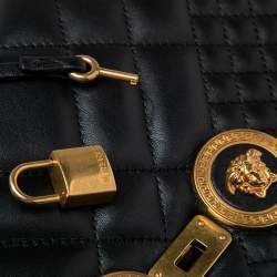 Pre Owned Versace Black Quilted Leather Icon Shoulder Bag