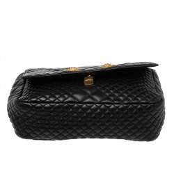 Pre Owned Versace Black Quilted Leather Icon Shoulder Bag