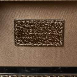 Pre Owned حقيبة كلتش فيرساتشي قلاب كريستال جلد كارونغ ذهبي