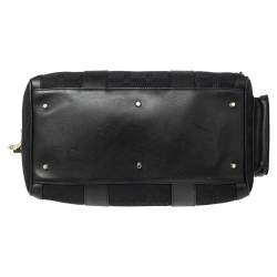 Pre Owned Versace Black Fabric and Leather Trim Snap Out Of It Satchel