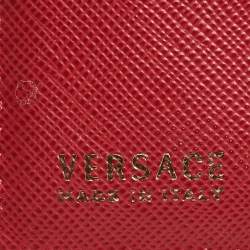 Pre Owned حافظة بطاقات فيرساتشي جلد أحمر مزين ميدوسا