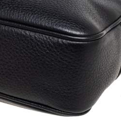 Pre Owned Versace Black Leather Medusa Crossbody Bag 