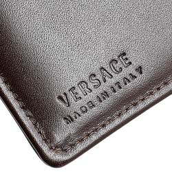 Pre Owned Versace Beige/Brown Medusa Canvas And Leather Continental Wallet