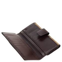 Pre Owned Versace Beige/Brown Medusa Canvas And Leather Continental Wallet