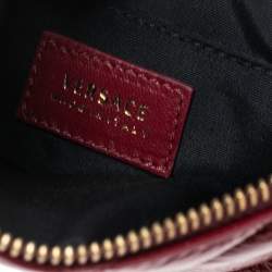 Pre Owned حقيبة كروس فيرساتشي جلد لامع مبطن أحمر 