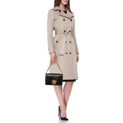 Pre Owned Versace Black Leather Medusa Flap Shoulder Bag