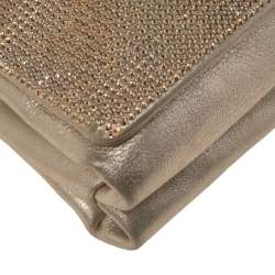 Pre Owned حقيبة كتف فيرساتشي سولتان ميدوسا جلد ذهبي مزخرف كريستال