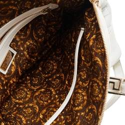 Pre Owned Versace White Leather Athena Barocco Vanitas Satchel