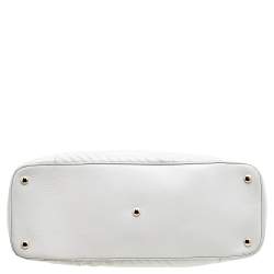 Pre Owned Versace White Leather Athena Barocco Vanitas Satchel