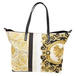 Pre Owned Versace Multicolor Medusa Print Nylon Diaper Tote