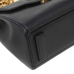 Pre Owned Versace Black Leather Small Medusa Top Handle Bag
