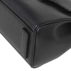 Pre Owned Versace Black Leather Small Medusa Top Handle Bag