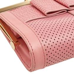 Pre Owned حقيبة كلتش فيرساتشي مشبك سلسلة ميدوسا جلد وردي 