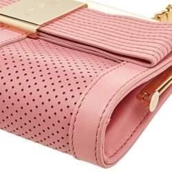 Pre Owned حقيبة كلتش فيرساتشي مشبك سلسلة ميدوسا جلد وردي 