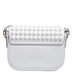 Pre Owned حقيبة كتف فيرساتشي لا ميدوسا جلد أبيض مرصعة