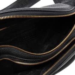 Pre Owned Versace Black Leather Medusa Double Zip Belt Bag