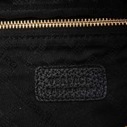 Pre Owned Versace Black Leather Medusa Double Zip Belt Bag
