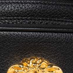 Pre Owned Versace Black Leather Medusa Double Zip Belt Bag