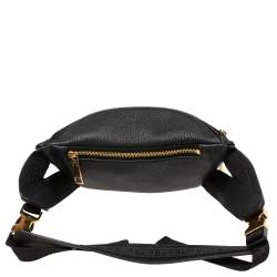 Pre Owned Versace Black Leather Medusa Double Zip Belt Bag