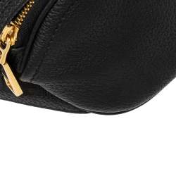 Pre Owned Versace Black Leather Medusa Double Zip Belt Bag