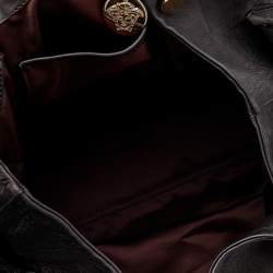 Pre Owned حقيبة كتف فيرساتشي سلسلة حلية جلد بني داكن 