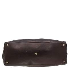 Pre Owned حقيبة كتف فيرساتشي سلسلة حلية جلد بني داكن 