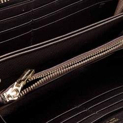 Pre Owned محفظة فيرساتشي ميدوسا جلد بني ميتاليك بسحاب محيط