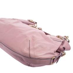 Pre Owned Versace Lilac Leather Medusa Flap Chain Hobo