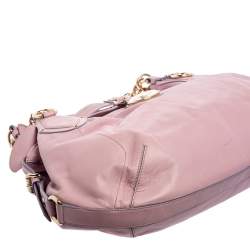 Pre Owned Versace Lilac Leather Medusa Flap Chain Hobo