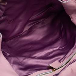 Pre Owned Versace Lilac Leather Medusa Flap Chain Hobo