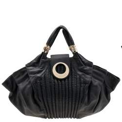 Versace Black Soft Leather Hobo