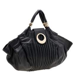 Versace Black Soft Leather Hobo