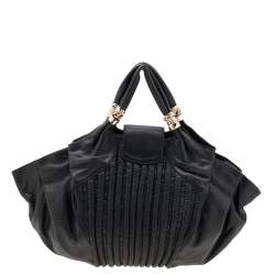 Versace Black Soft Leather Hobo