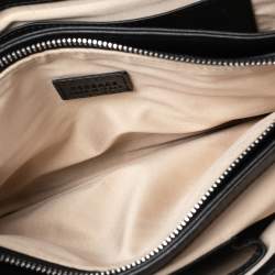 Pre Owned Versace Black Quilted Patent and Leather Flap Shoulder Bag