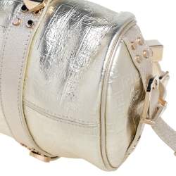 Pre Owned Versace Gold Leather Madonna Satchel