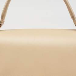 Versace Beige Leather Medusa Top Handle Bag