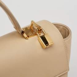 Versace Beige Leather Medusa Top Handle Bag